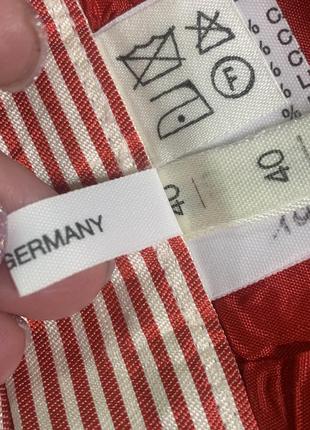 Яркая красно-белая юбка миди карандаш в тонкую полоску германия размер 40/ l8 фото