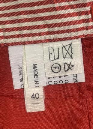 Яркая красно-белая юбка миди карандаш в тонкую полоску германия размер 40/ l9 фото