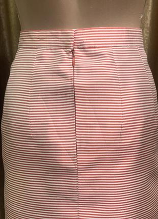 Яркая красно-белая юбка миди карандаш в тонкую полоску германия размер 40/ l5 фото