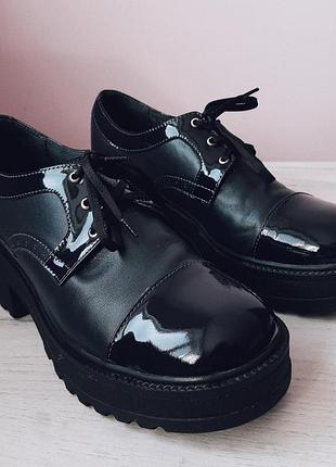 Черевики з натуральної шкіри лофери лоферы