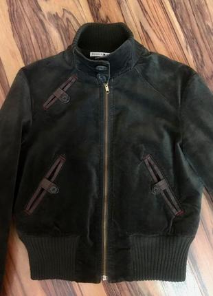 Эксклюзивная велюровая куртка-бомбер-хаки "jacket pilot tommy hilfiger"1 фото