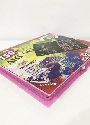 Художественный набор чемодан для творчества 208 предметов. цвет: розовый6 фото