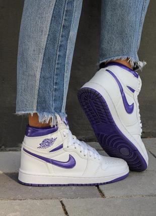 Кросівки nike air jordan 1 retro high court purple1 фото