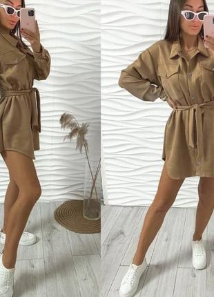 Сорочка сукня замша/ платье рубашка замшевая