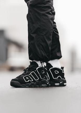 Мужские кроссовки nike air more uptempo black white 42-44