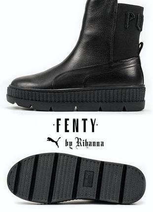 Ботинки женские демисезонные черные puma by rihanna fenty chelsea, пума рианна, сапоги