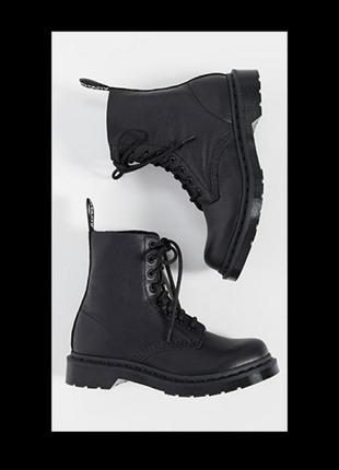 Dr. martens ботинки 1460 pascal mono black virginia женские мужские подростковые оригинал мартенсы3 фото