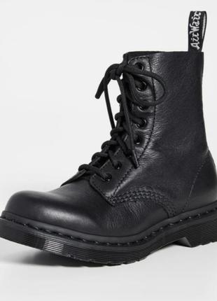 Dr. martens ботинки 1460 pascal mono black virginia женские мужские подростковые оригинал мартенсы2 фото