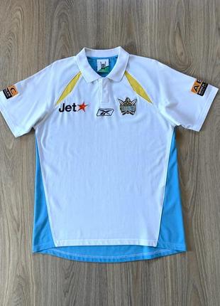 Мужская винтажная хлопковая регбийная поло с нашивками reebok gold coast titans 2004