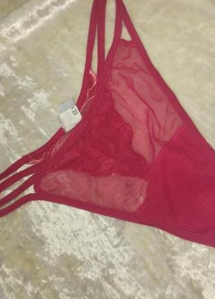 Трусики стринги из сетки с кружевом lascana