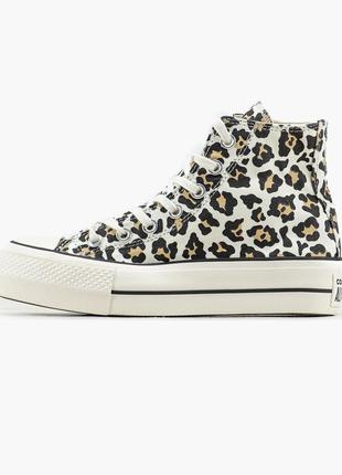 Кеды женские высокие converse ctas lift high, белые, тигровые, конверс, кроссовки