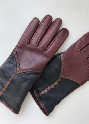 Кожаные перчатки roeckl германия колорблок кожа шкіряні рукавиці5 фото