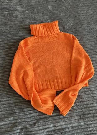 Новый оранжевый джемпер свитер h&amp;m укороченный свитер