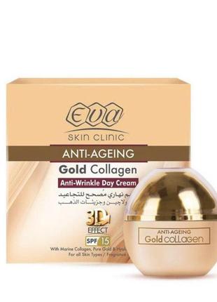 Eva skin clinic anti-aging gold collagen anti-wrinkle day cream дневной крем от морщин1 фото