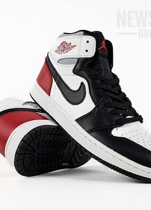 Кроссовки air jordan 1 black/white/red