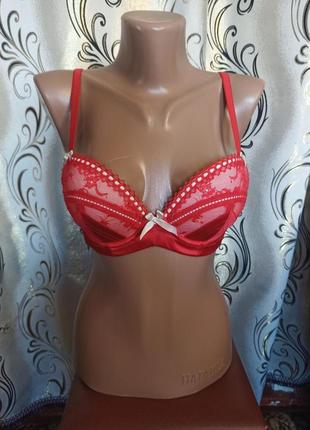 Роскошный сатиновый бюстгальтер с кружевом 32c 70c marks & spencer