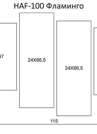 Модульна картина на полотні з 4-х частин "фламінго"2 фото