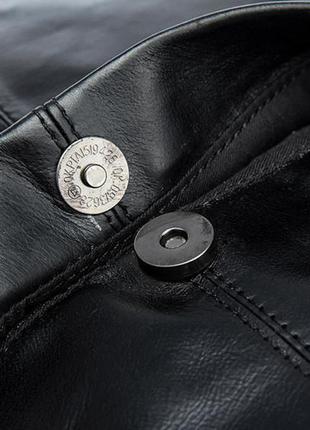 Рюкзак деловой кожаный для ноутбука 2 отделения черный6 фото