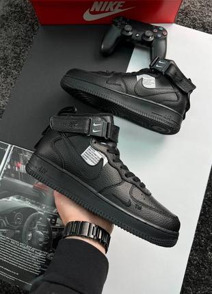 🔥мужские кроссовки nike air force mid utility all black x