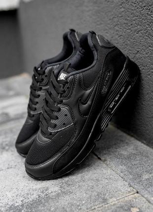 Демисезонное чёрное кроссовки nike air max 90 мужские черные кроссовки nike air max 90 найк