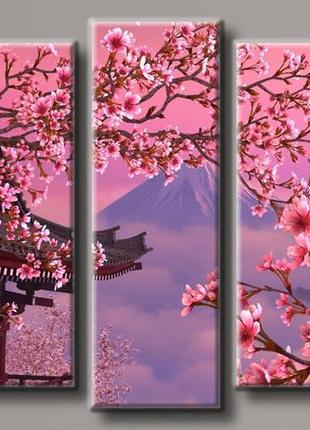 Модульная картина на холсте из 5-ти частей "япония"