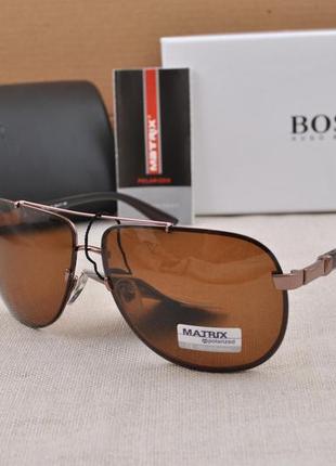 Фирменные солнцезащитные мужские очки matrix polarized mt8485 капля авиатор