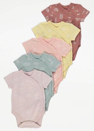 Набор боди с запахом и радужным принтом george