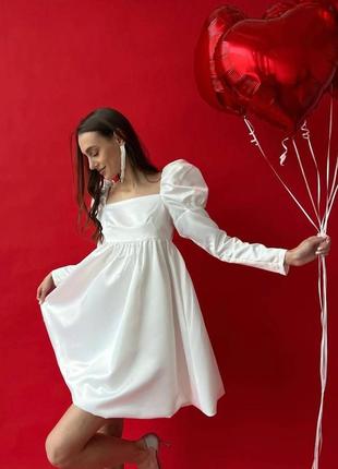 Сукня плаття легке повітряне креп костюмка пишне на підкладці рукава регулюються на шнурівці гола спина7 фото