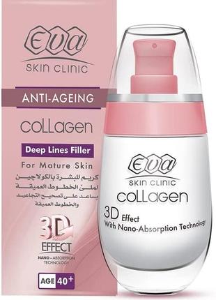 Eva skin clinic collagen deep lines filler 40+ крем єва колаген заповнювач зморшок 40+