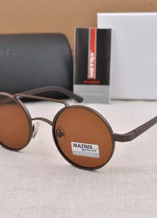 Фирменные солнцезащитные круглые мужские очки matrix polarized mt83931 фото