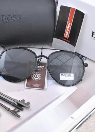 Фирменные солнцезащитные круглые мужские очки matrix polarized mt8405