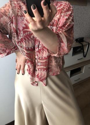 Шифонова блузка, кольорова6 фото