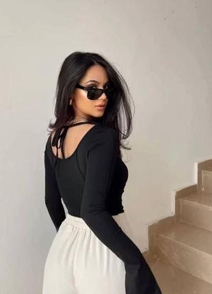 Модная трендовая женская комфортная стильная красивая удобная кофта кофточка качественное с рукавами черная3 фото