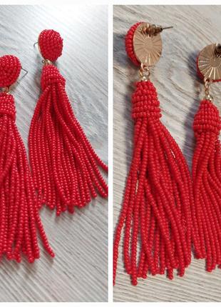 Червоні гарні сережки пензлика