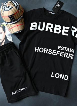 Чорний літній костюм burberry / комплекти на літо барбері