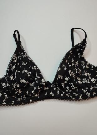 Бюстгальтер коттоновый бюст с цветочным принтом h&m 75c 70d