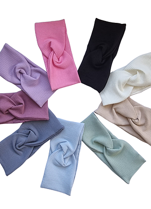 Повязка детская/подростковая в рубчик хлопок 9 цветов
