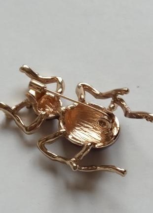 Стильная брошь брошка муравей мурашка, позолота 4х2 см жук6 фото