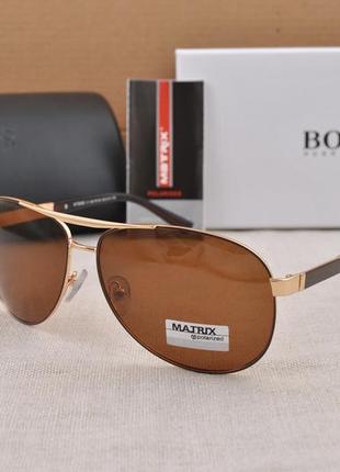 Фирменные солнцезащитные мужские очки matrix polarized mt8480 капля авиатор