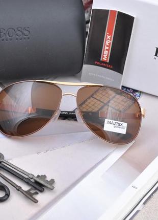 Фирменные солнцезащитные мужские очки matrix polarized mt8480 капля авиатор5 фото