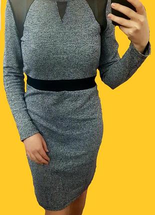 Платье с полупрозрачными вставками