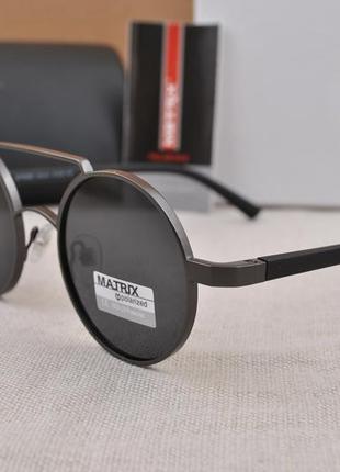 Фирменные солнцезащитные круглые мужские очки matrix polarized mt83934 фото