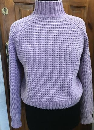 Свитер велюровый женский лавандового цвета    s.  пог50 длина свитера-52 длина рукава-реглана-71 фото