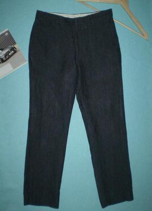 Мужские льняные брюки 44-46г. в полоску, лен3 фото