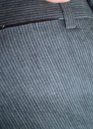 Мужские льняные брюки 44-46г. в полоску, лен5 фото