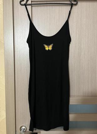 Хлопковое мини платье с бабочкой shein3 фото