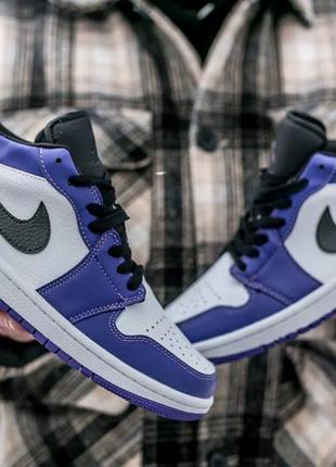 Кросівки air jordan retro 1 low "white purple"1 фото