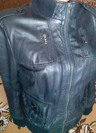 Стильна шкіряна куртка кожанка демісезонна leonardo італія