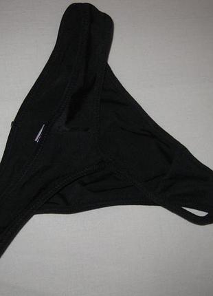 Секси черные трусы стринги км1536 супер тянутся эластичные с золотым напылением листики цветы