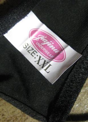 Секси черные трусы стринги км1536 супер тянутся эластичные с золотым напылением листики цветы